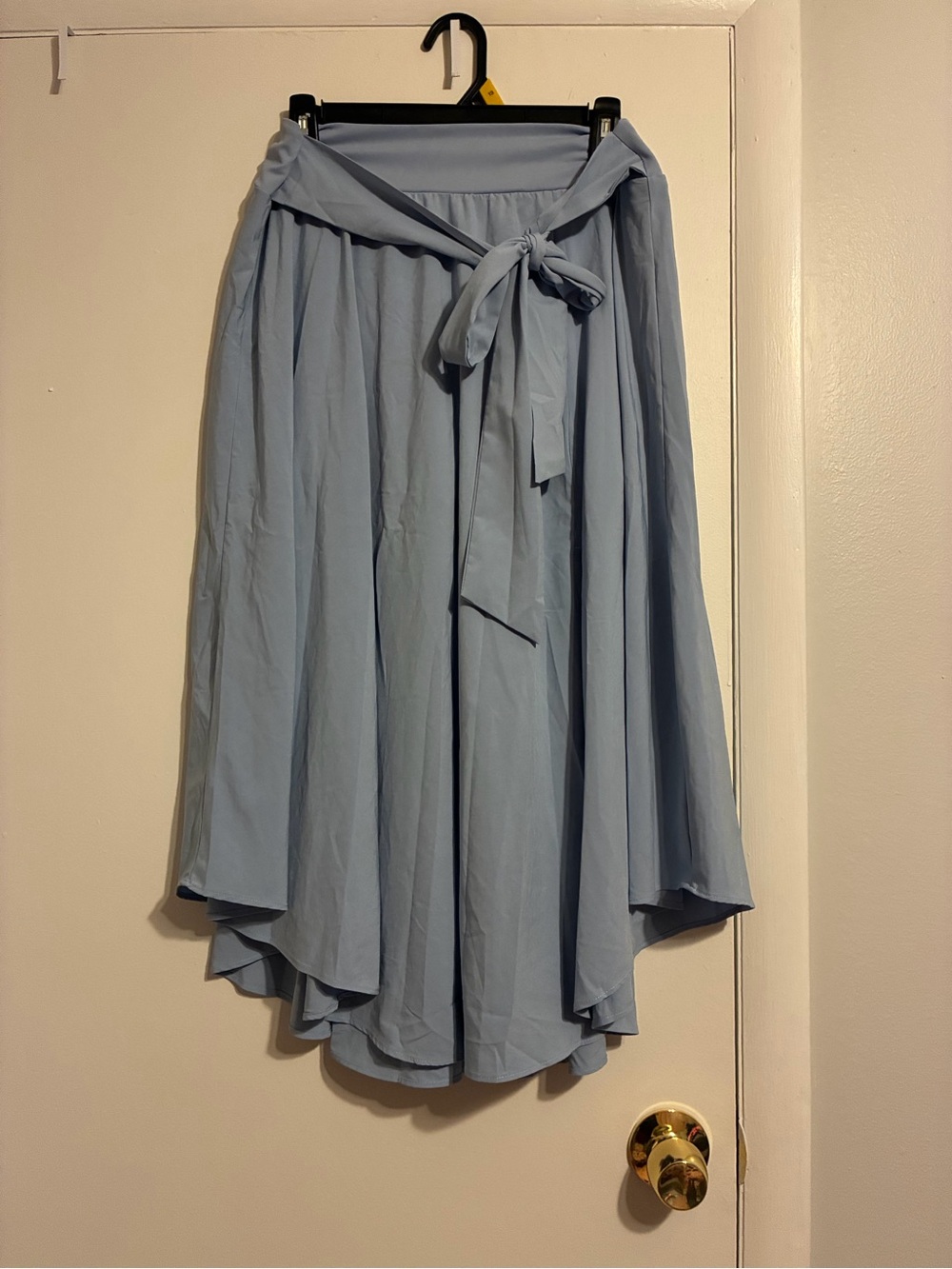 HALARA Powder Blue Asymmetrical Tie-Waist Skirt